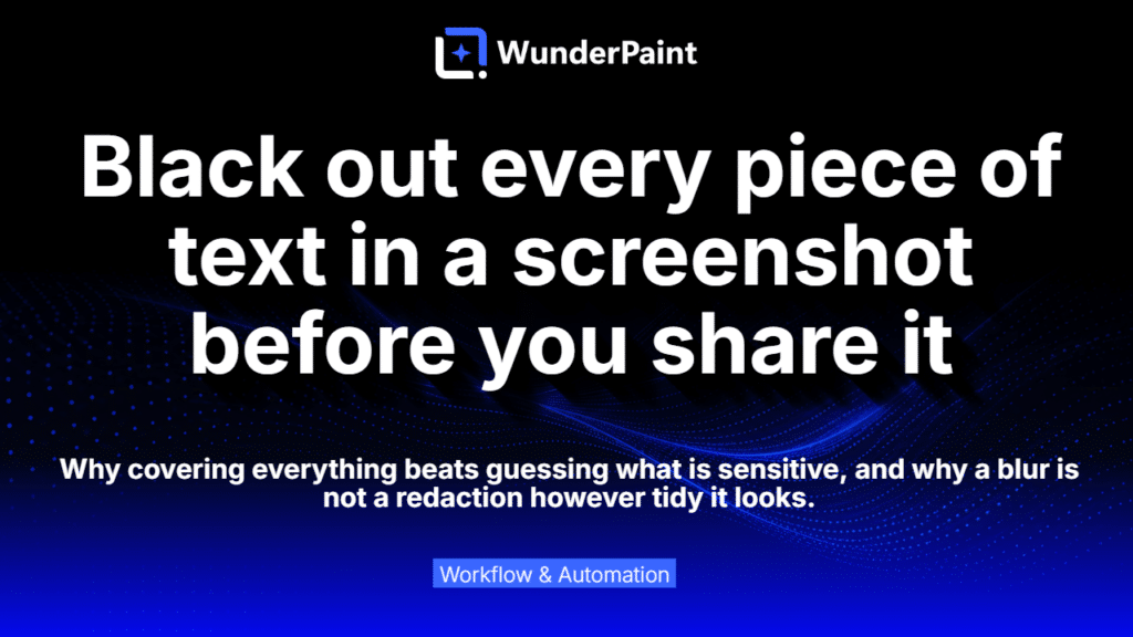 Black out every piece of text in a screenshot before you share it