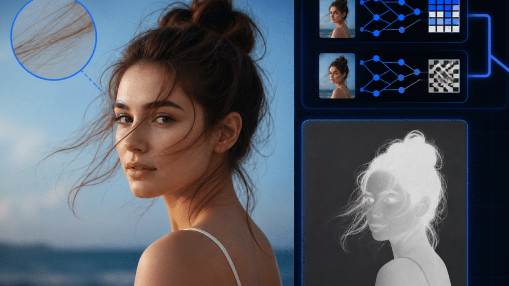 Cut out hair from a photo without shaving the edges off
